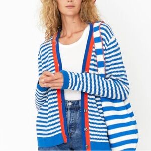 KULE THE RAVEN CARDIGAN ROYAL BLUE/CREAM MEDIUM